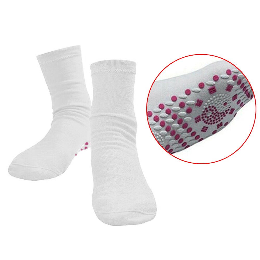 Calcetines deportivos térmicos para hombre y mujer, calcetín de terapia magnética, Calefacción magnética, cómodos y transpirables, para esquí y Fitness, novedad de: White