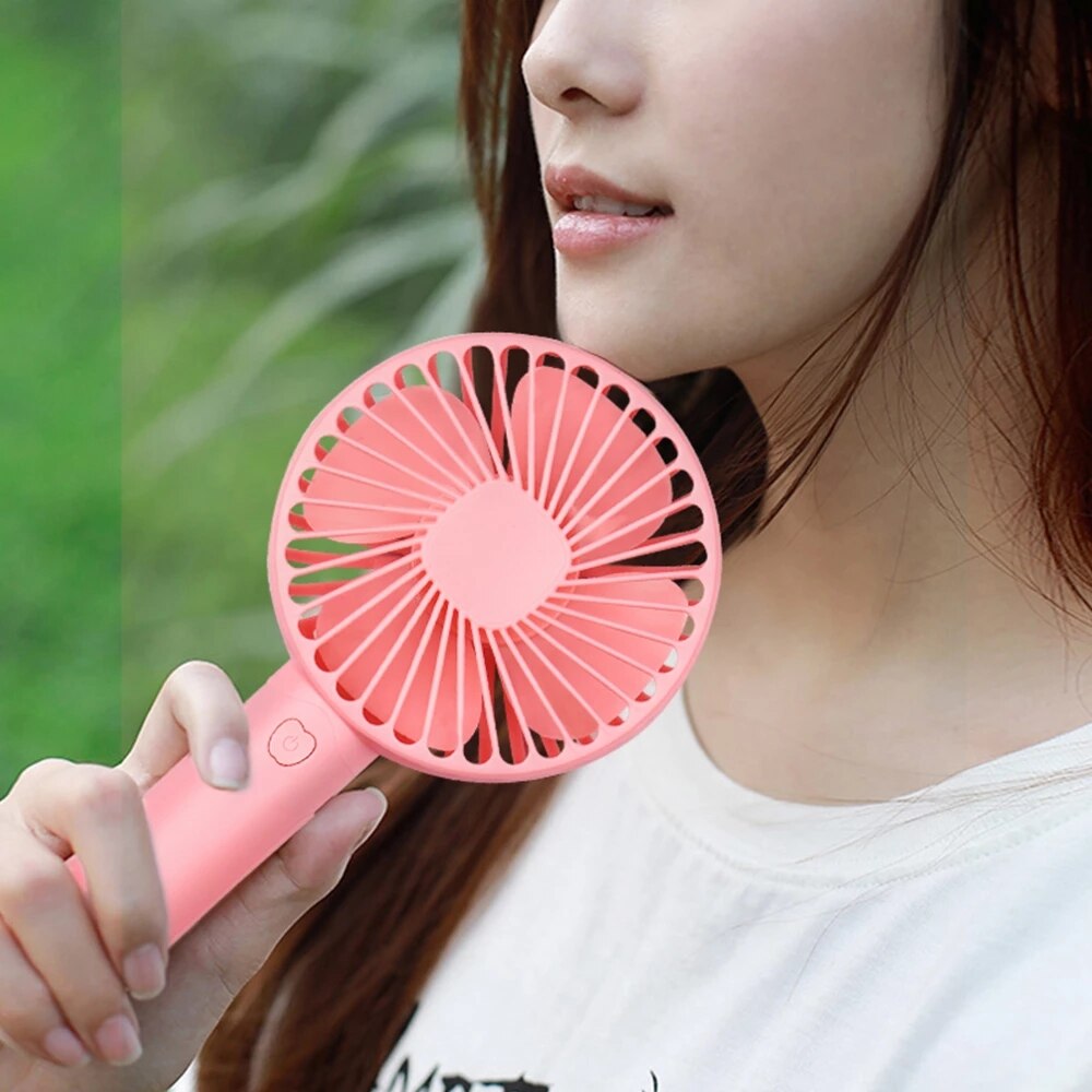 Handheld Usb Mini Fan Wind Power Ultrastille Handig Draagbare Handheld Oplaadbare Leuke Kleine Koelventilator Verstelbare