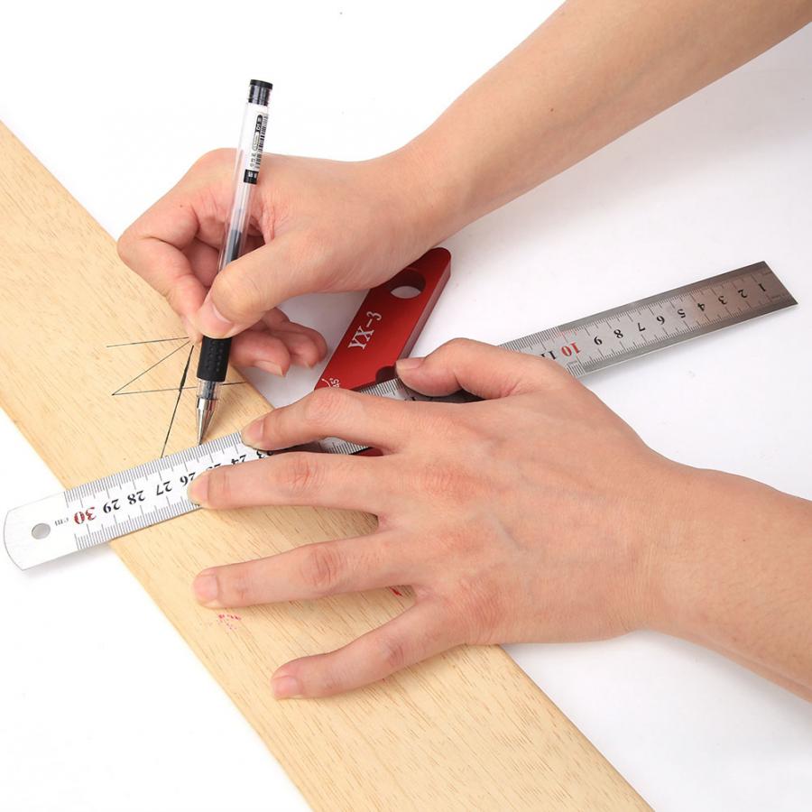 45 and 90 Degrees Angle Line YX-3 Center Line Scriber Wood Ruled Carpenter Round Heart Ruler Layout Gauge Woodworking DIY Tool