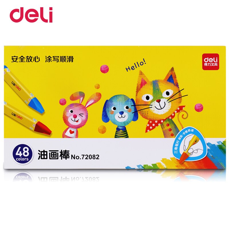 Deli -Juego de caryon de cera para dibujar para niños, 12/24/36/48 colores, suministros de arte, tiza pastel para colorear fácil, el mejor bolígrafo de