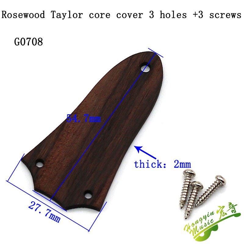 1 Piece Acoustic Guitar Electric Guitar Truss Rod Cover Iron Core Bell-Shaped 2 Hole 3 Hole LP SG Matching screw: ROSE WOOD G0708
