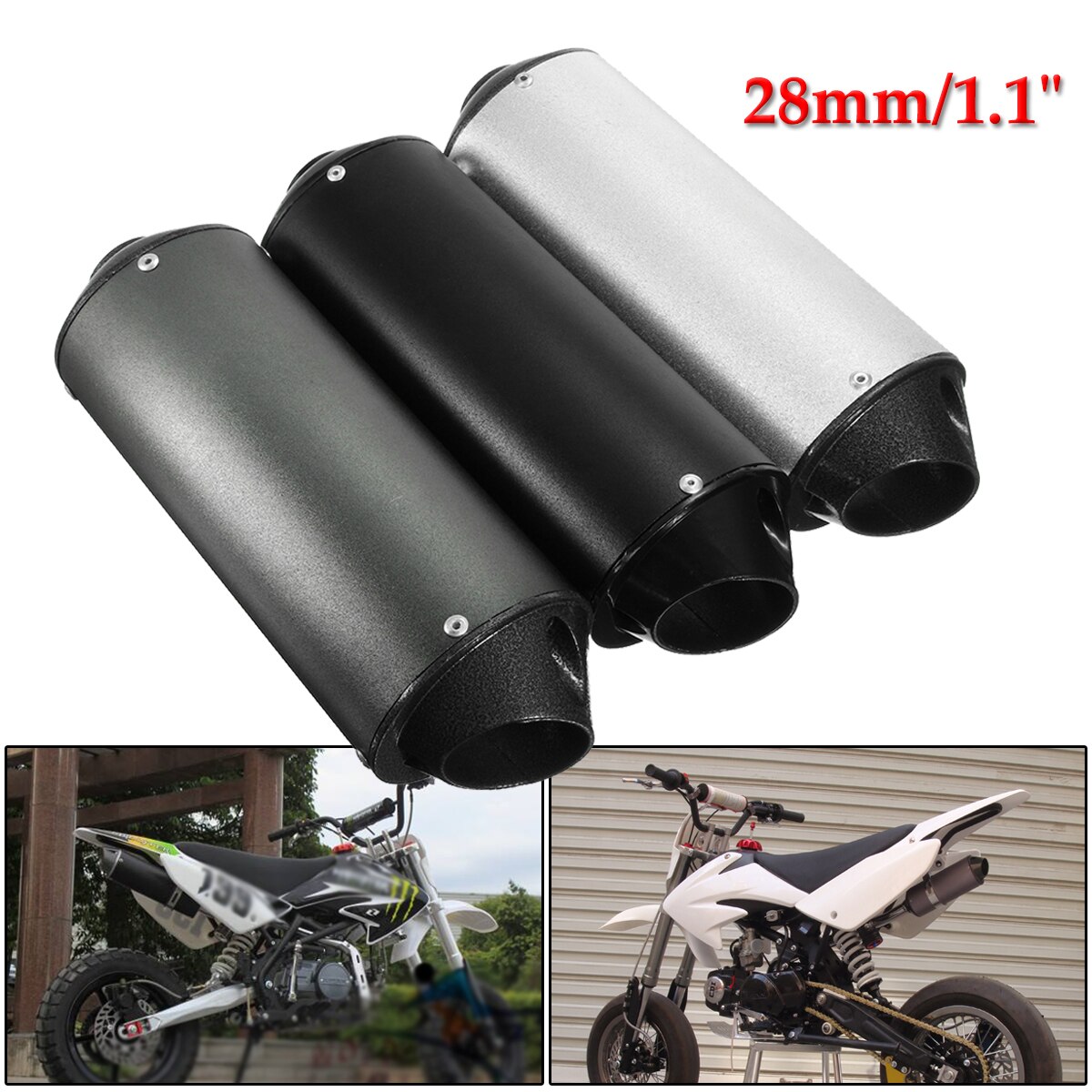 28mm motorfiets demper uitlaatpijp klem 50cc 110cc 125cc dirt pit rro quad bike atv