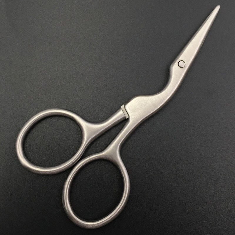 Stainless Steel Mini Portable Curved Mustache Nose Ear Hair Remover Scissor Trimmer Safety Tips