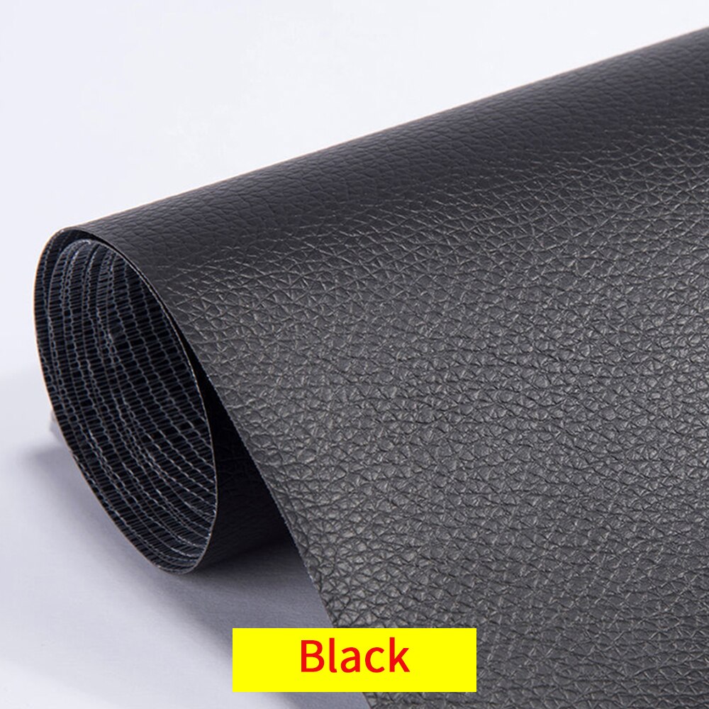 Cuir PU auto-adhésif pour siège de voiture, 20x30cm, tissu pour siège de voiture: Black