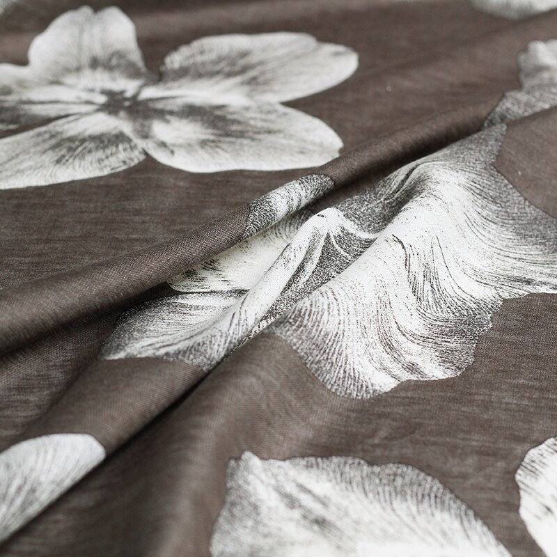 Pearlsilk 140cm breda stora blommor tryckta linne tunt lin plagg material sommarklänning diy kläder tyger