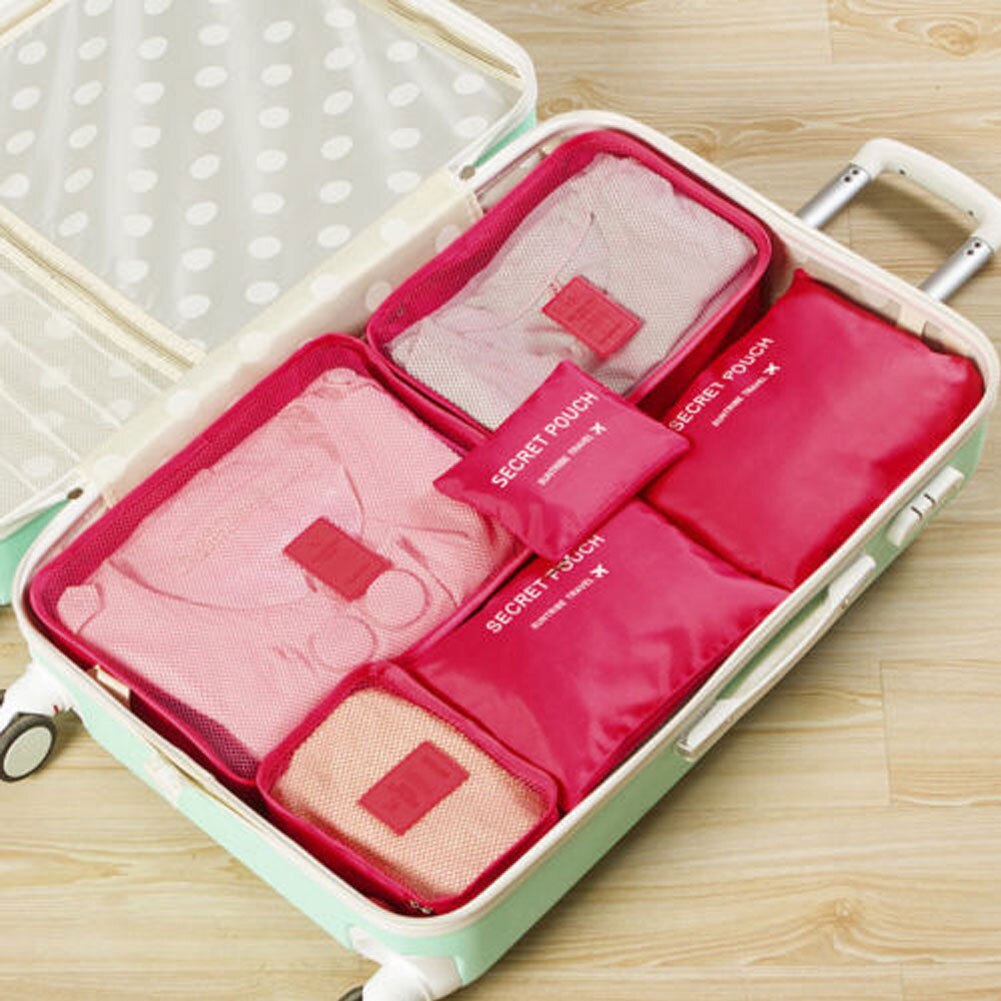 6Pcs Waterproof Travel Storage Bag Clothes Packing Cube Luggage Organizer Sets Nylon Home Storage Travel Bags: E