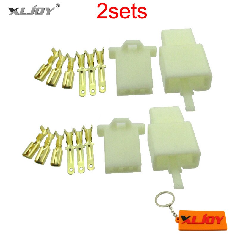 XLJOY 3 Pins Electrical Wire Connector Terminal Harness Plug Socket For Pit Dirt Pocket Mini Bike Go Kart ATV Scooter Motorcycle