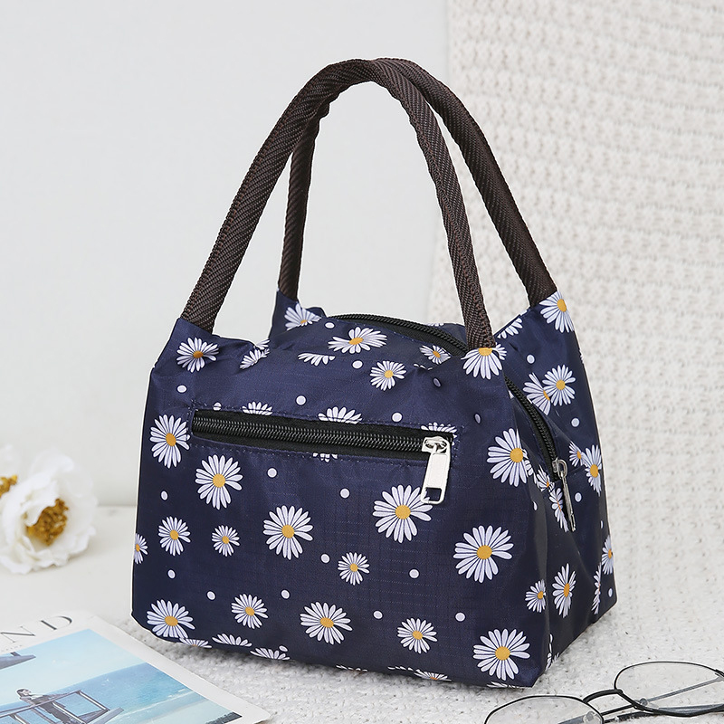 Reusable Lunch Bag For Women Large Capacity Oxford Cloth Waterproof Lunch Box Bag Office Worker Student Lunch Tote Bags: Dark Grey