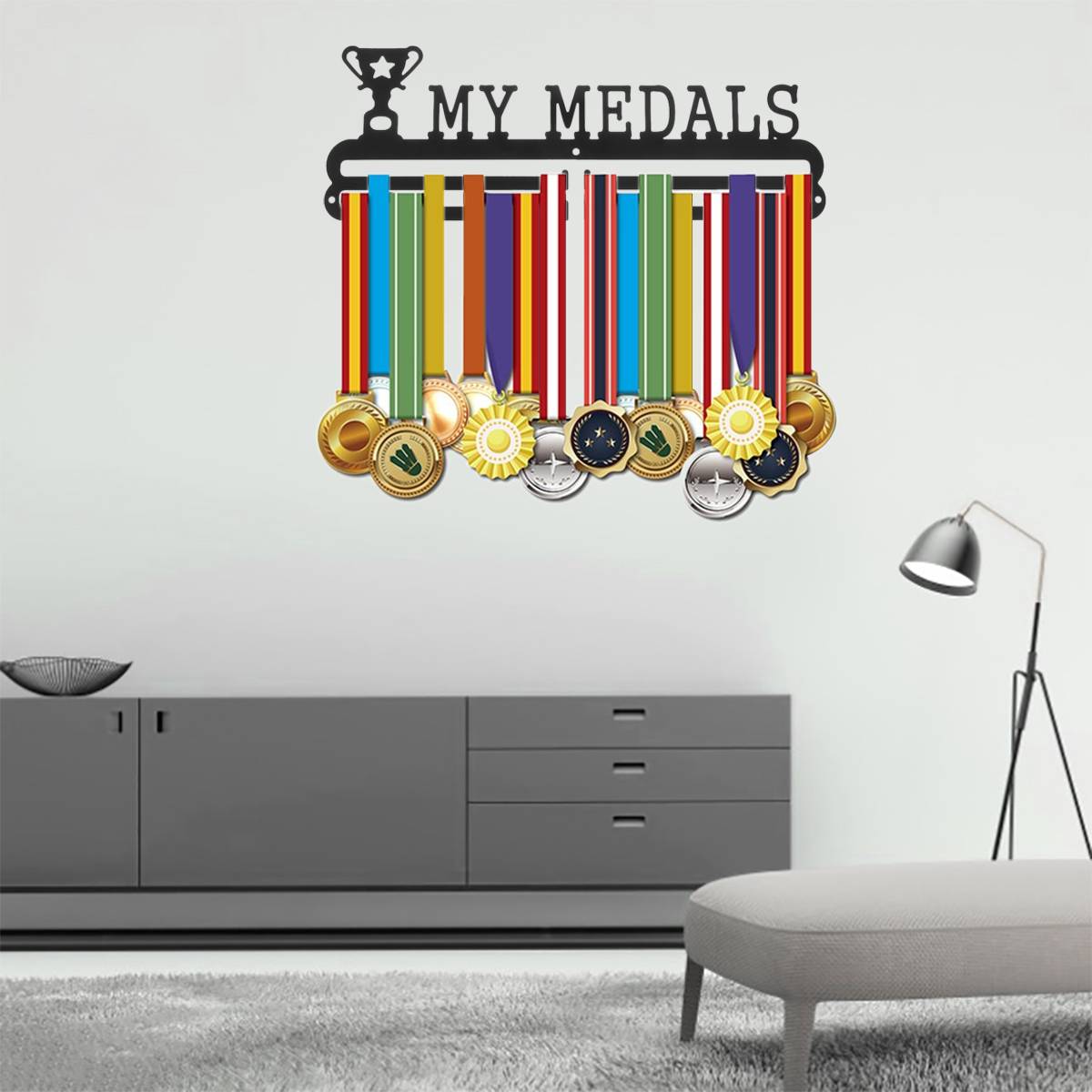 Medal Hanger Holder Display Rack for 30-45 Sport Medal Runner Swim Football Basketball marathons Championship Home Decor
