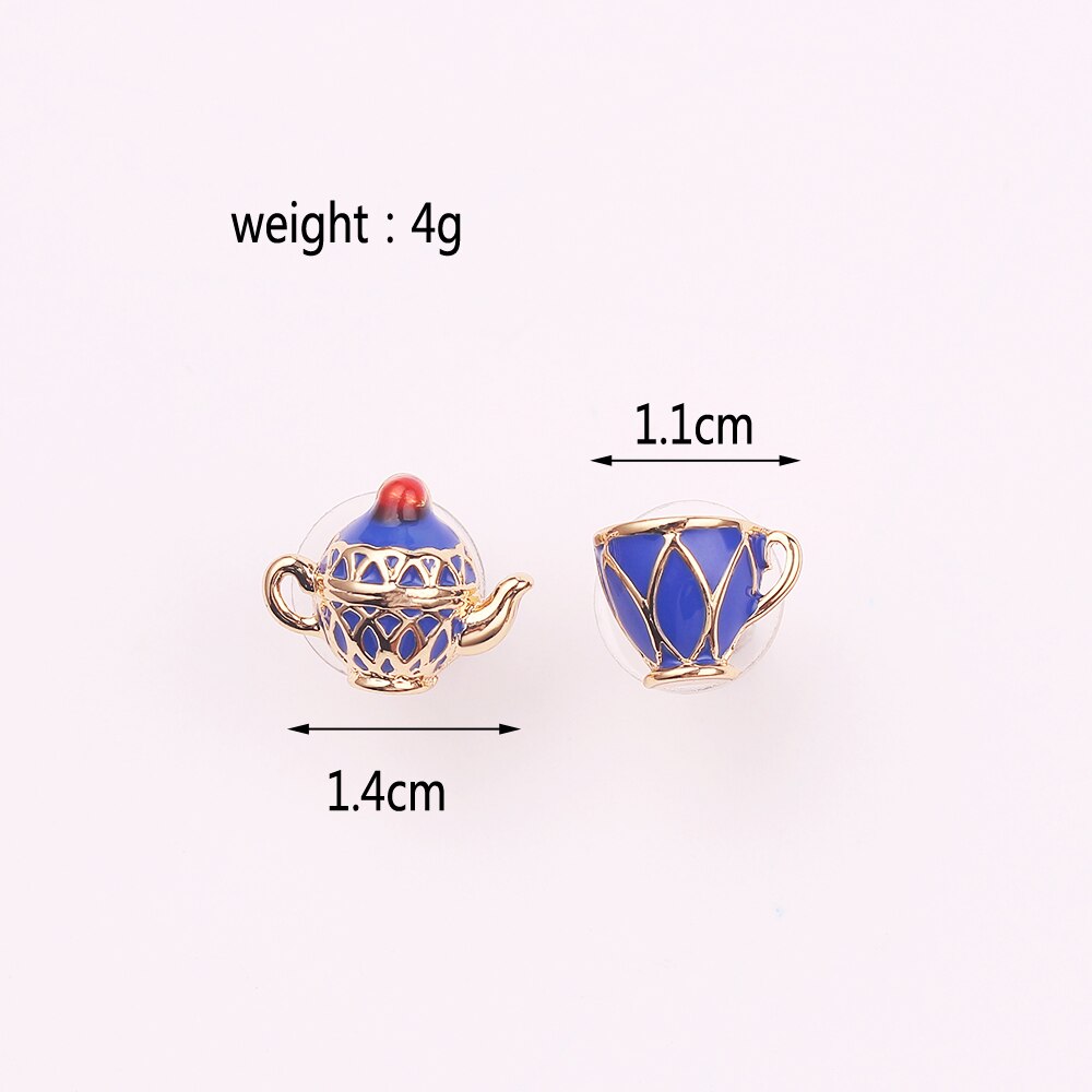 FXM Bohème Teetasse Anhänger Halskette Damen - Handgefertigt Emaille Metall Pullover Kette Schmuck: Es548