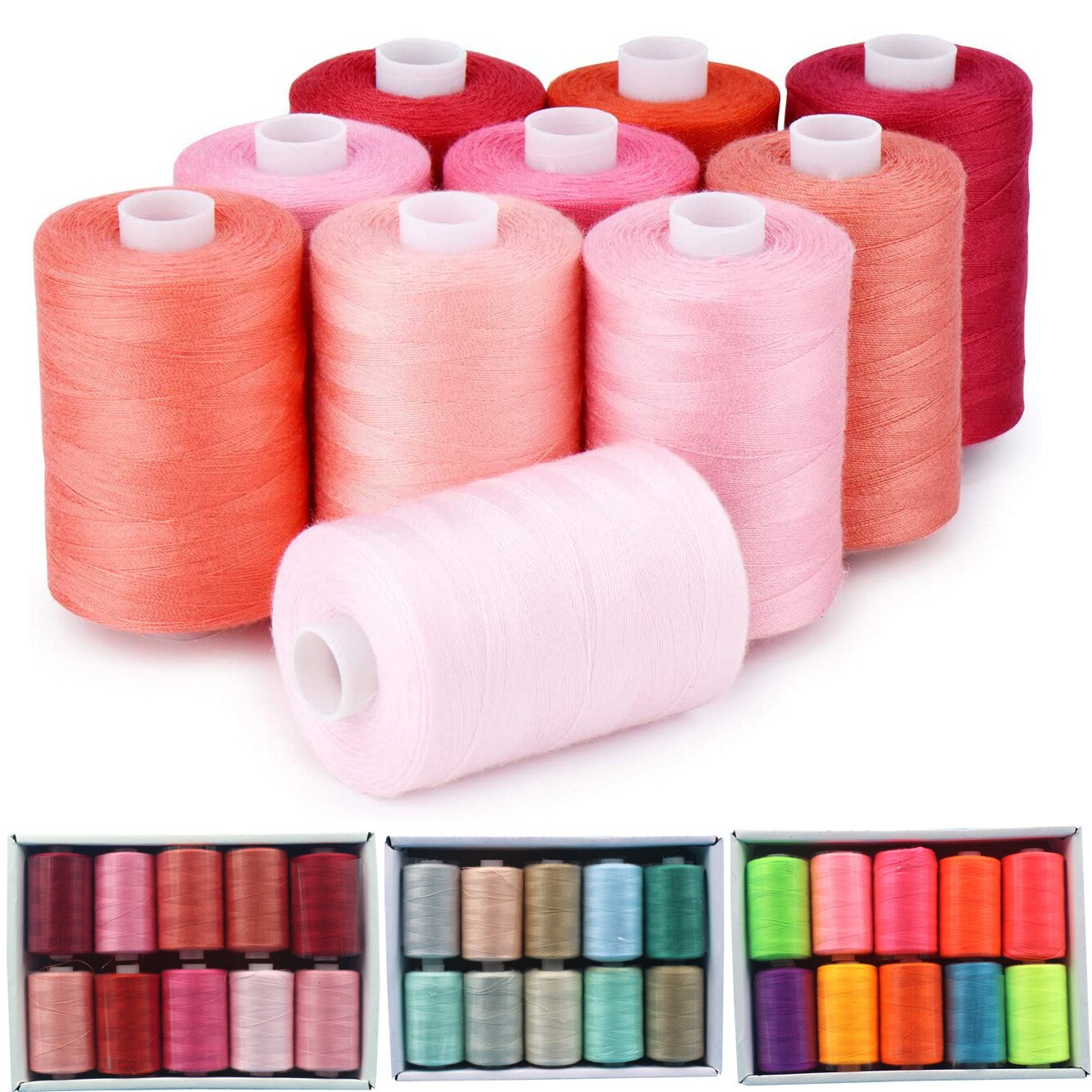 1/10 Colors Spools Polyester Sewing Thread Kit Spools of Thread for Hand &amp; Machine Sewing Sewing Thread Box