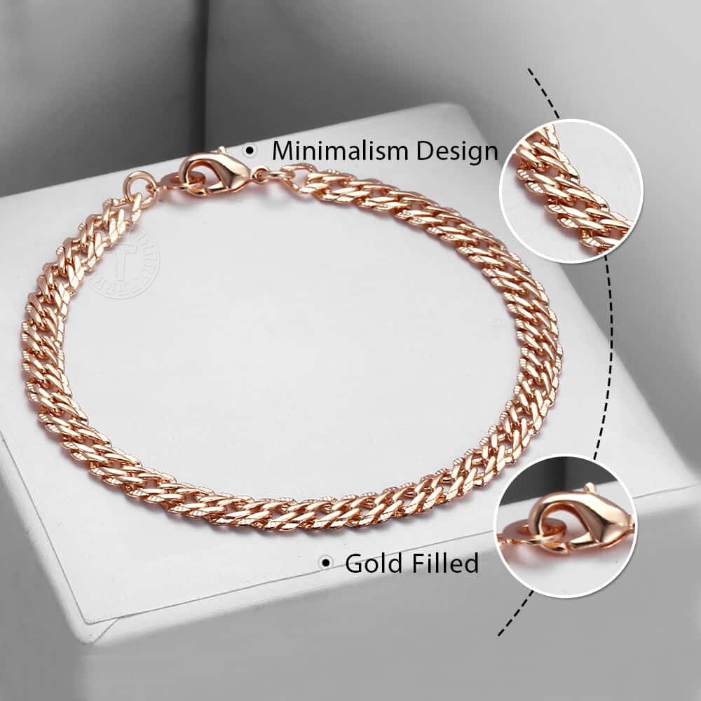 5mm Womens Mens Bracelet 585 Rose Gold Braided Weaving Bismark Hammered Venitian Link Chain Bracelet Jewelry DCB05