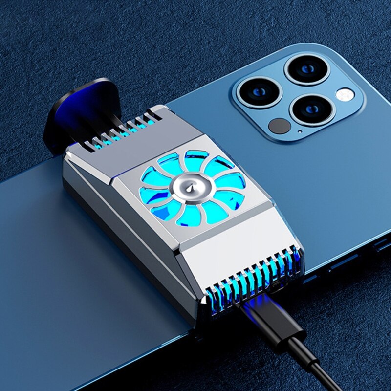 Phone Cooler - Mobile Cooling Pad - Gamepad Holder - Gaming Phone Fan: White
