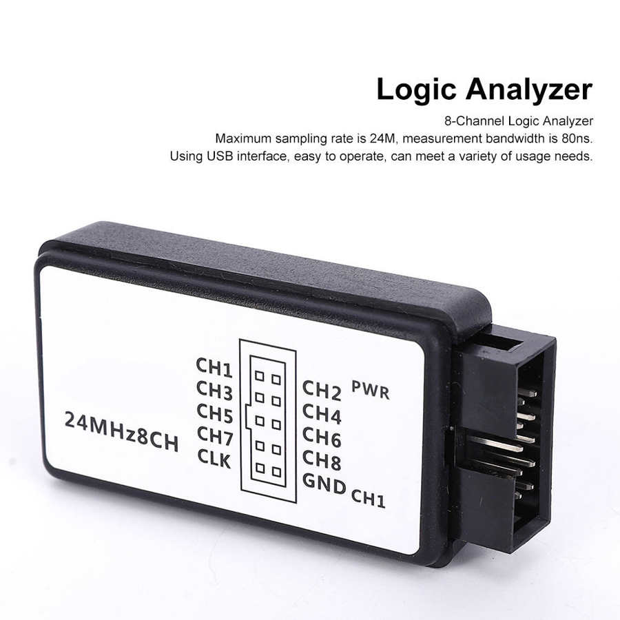 USB Logic Analyzer LA1002 Mini Portable USB 5MHz 24M 8 Channel Logic Analyzer Device Set with Cables Network Analyzing Tool