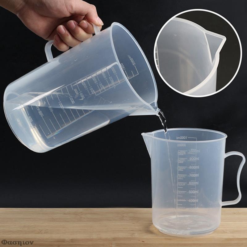 250/500/2000ml Transparent Kitchen Laboratory Plastic Measuring Cup Graduated Volumetric Container Tool 1 Pcs