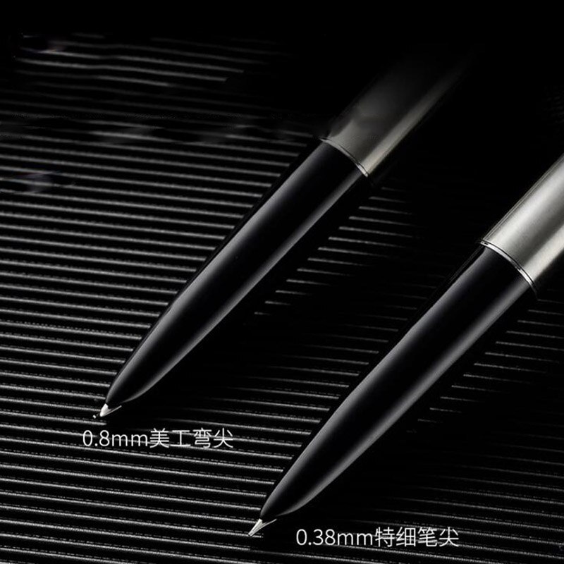 Financiële Tip 0.38Mm Extra Fijne Vulpen Zilver Kleur Pijl Clip Inkt Pennen Stalen Metalen Klassieke Hero 338 Kantoor school