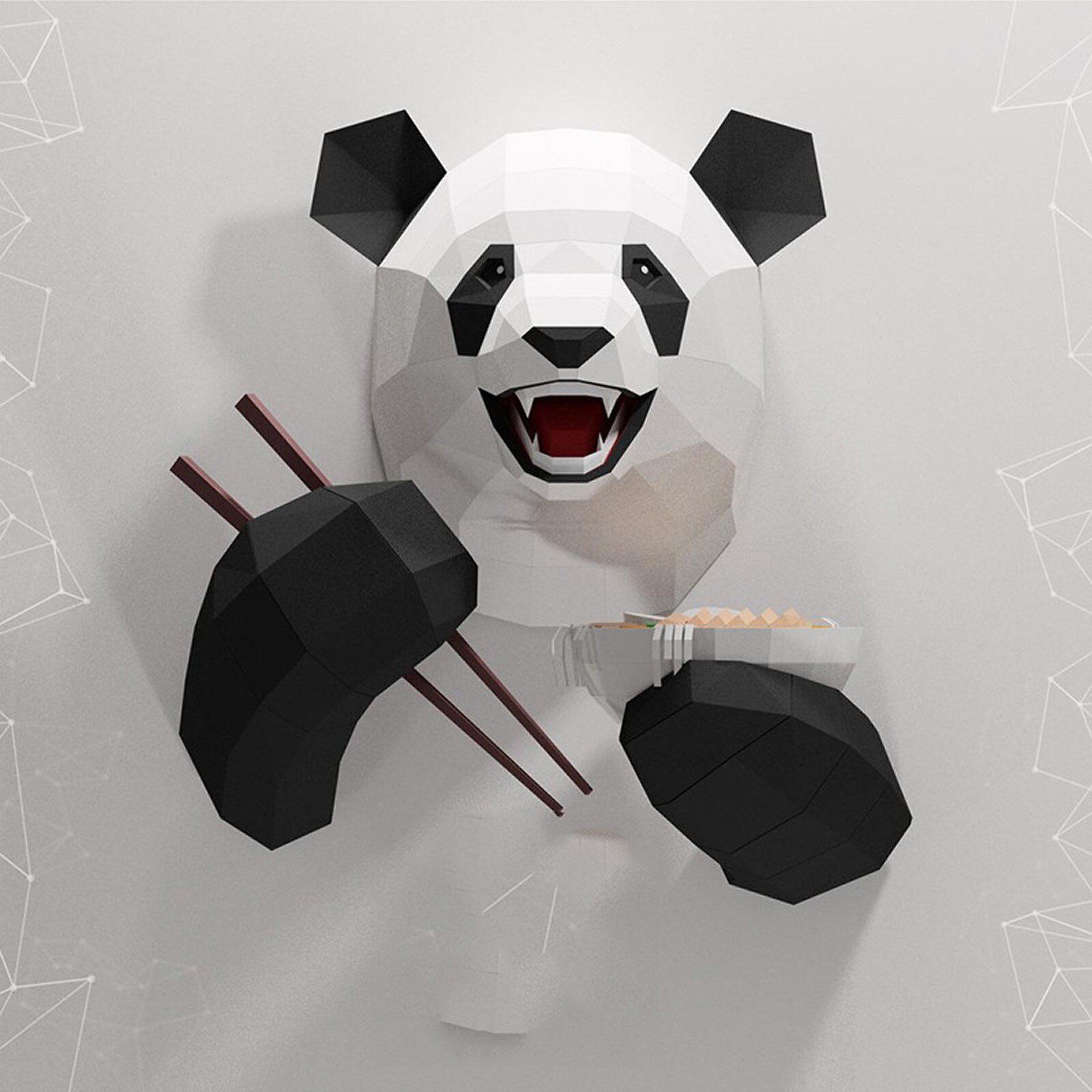 3d Paper Model Handmade Panda Diy Wall Papercraft Home Decor Wall Decoration Manual Puzzles Educational Diy Kids Toys#g30