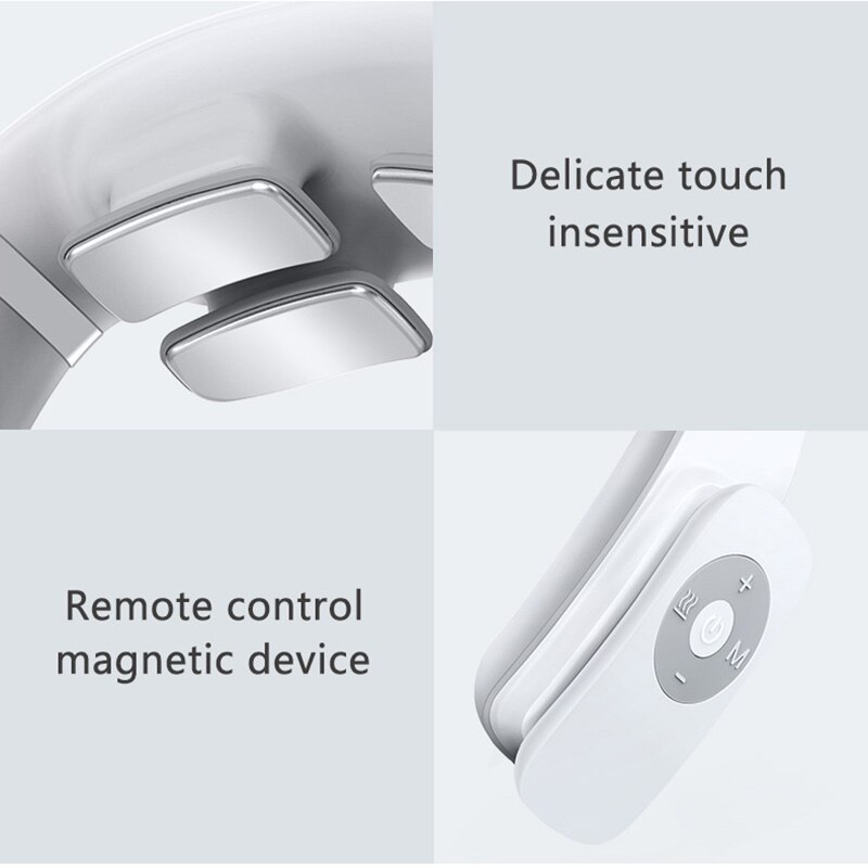 Jeeback-masajeador eléctrico inalámbrico G3, masajeador de cuello TENS para aliviar el dolor de cuello, 4 cabezales, masajeador de calefacción Cervical, cuidado de la salud