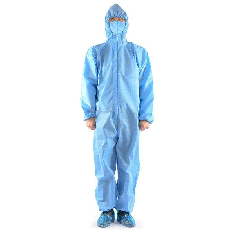 Engangs engangs vandtæt olieresistent beskyttelsesdragt til spary maling dekorere tøj overalls arbejdstøj: Blå / Xl