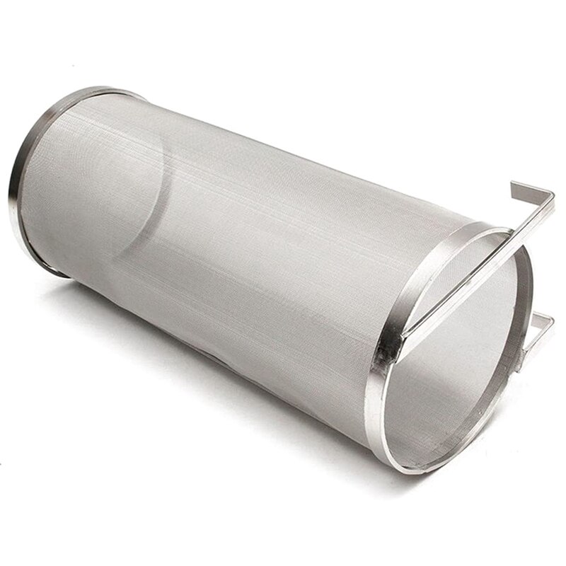Öl torrbehållartillbehör, rostfritt stål humlesil mikrometer mesh öl percolation patron  (4 x 10 tum)