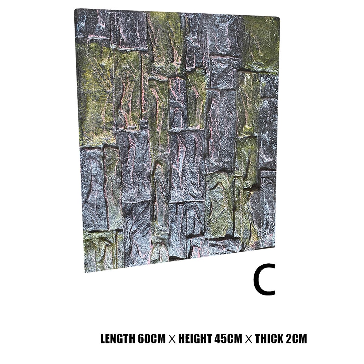 Hohe 3D Schaum Felsen Stein Aquarium Hintergrund Bord Dekor Schaum Bord für Reptil Aquarium 60x45cm LG66: C