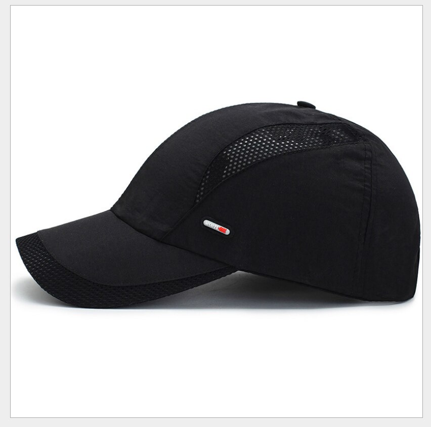 Gorra de béisbol transpirable para hombre y mujer, gorro de béisbol de secado rápido, Color puro, Unisex: Negro