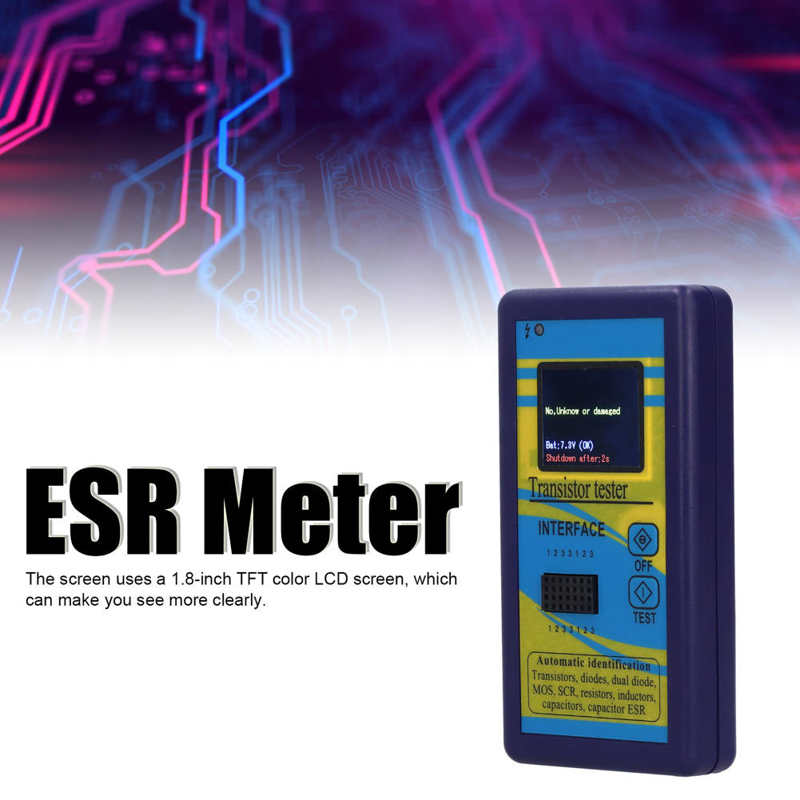 Medidor de transistores ESR Megger DC 9V, medidor de resistencia gráfica M328, verificador de capacitancia, pantalla azul