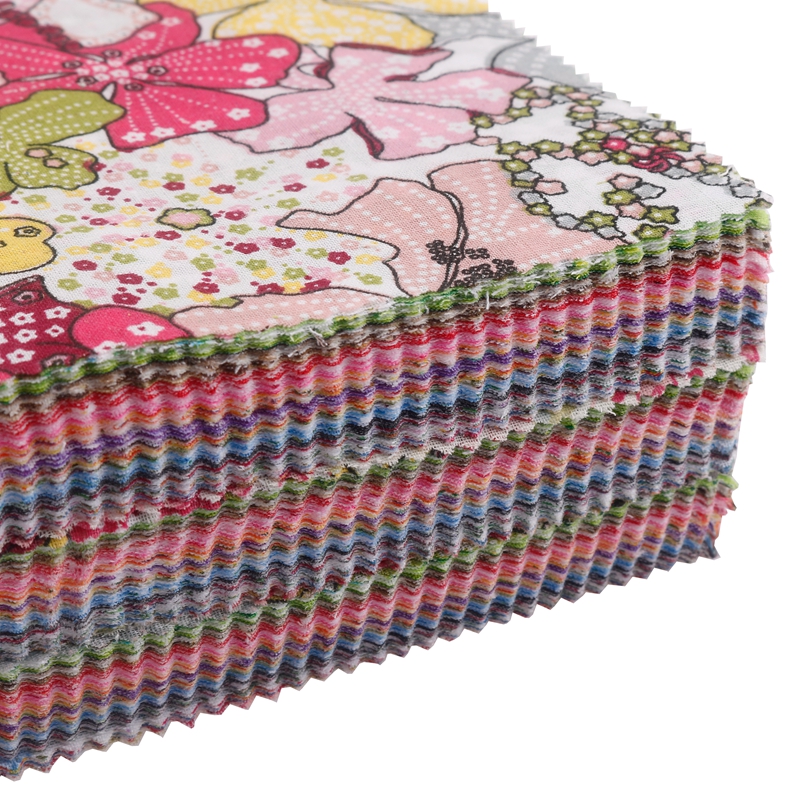 12,8 x 12,8 cm dünner Baumwollstoff mit Leinwandbindung, niedrige Dichte, DIY-Nähquiltmaterial, zufällige Mischquadrate, bedrucktes Stoffset, JC110