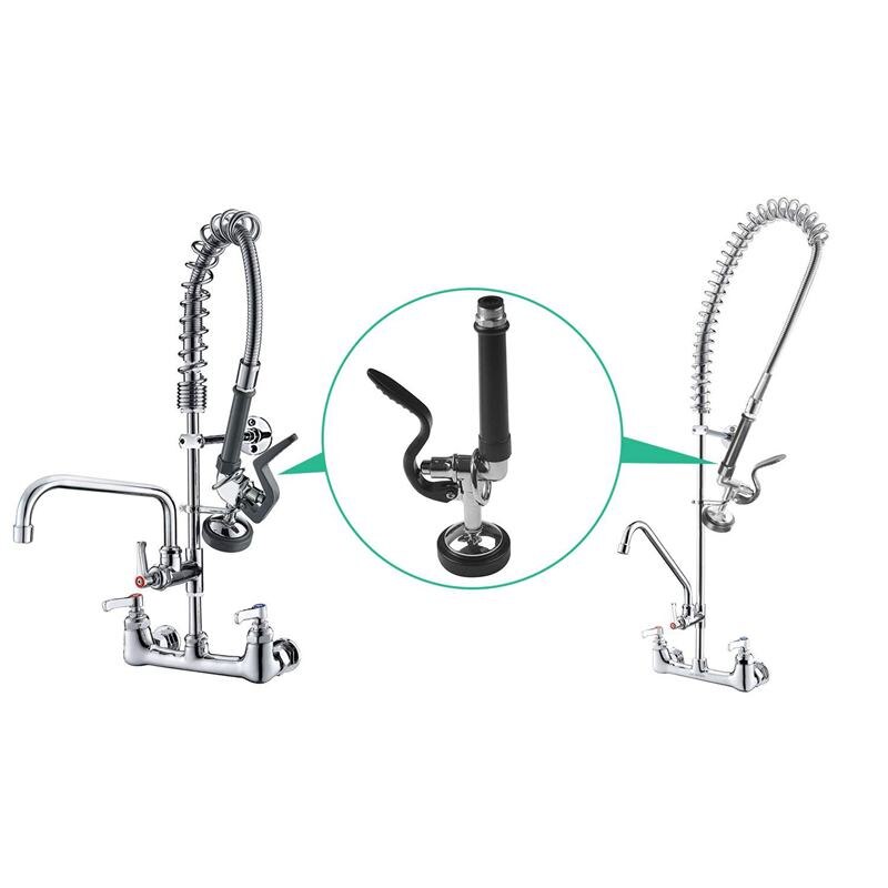 Pre Rinse Sprayer Commercial Kitchen Faucet Parts Chrome Finished (Black)