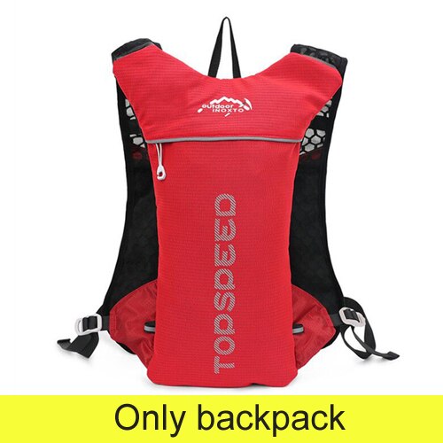 Pfad Laufen-5L Ultraleicht Rucksack Trink Joggen Weste Marathon- Fahrrad Wasser 400ml Flasche 2L Wasser Tasche: nur rot Tasche