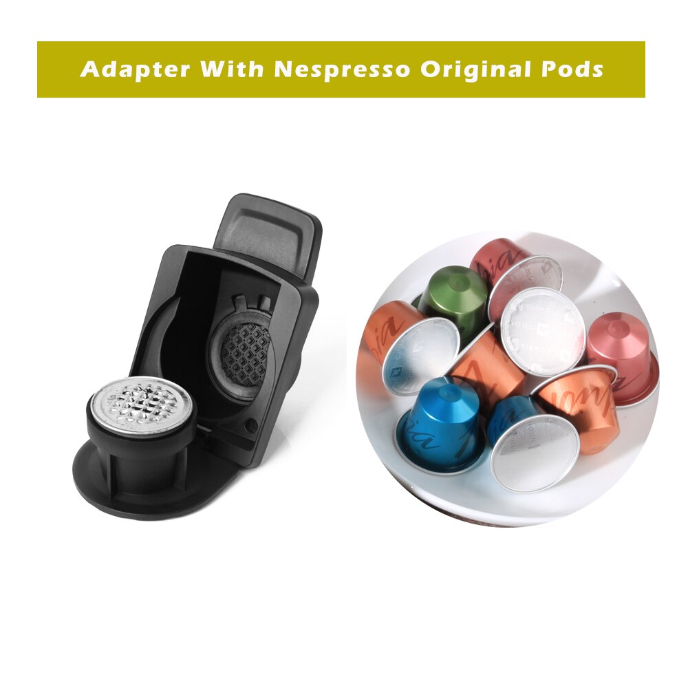 Adattatore per cialde di caffè originale ricaricabile nuovo aggiornamento del supporto per capsula originale Nespresso per lo strumento di trasformazione della macchina Dolce gusto