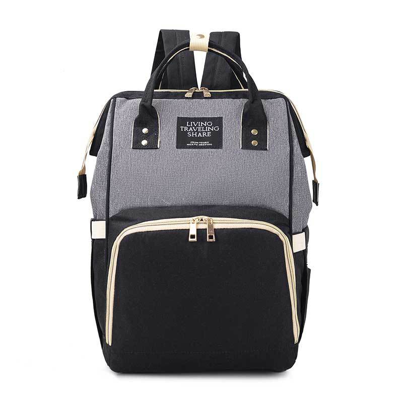 Licht Luiertas Multifunctionele Grote Volume Mother 'S Bag Verbeterde Waterdichte Rugzak Zwangere Vrouwen Zogende Verpleging: Black and Gray Mixed Colors