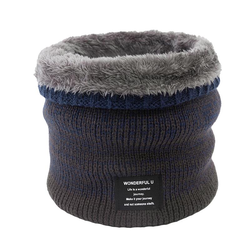 Unisex Breien Trui Sjaal Kraag Winter Gebreide Sjaal Vrouwen Mannen Dikke Warme Sjaals Alle-Match uitlaat: Marineblauw