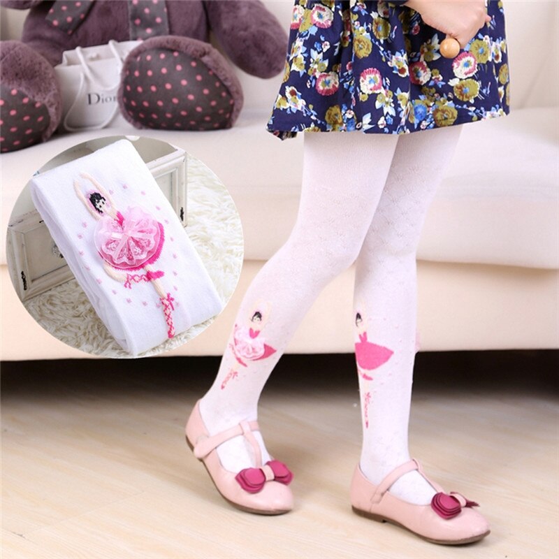 10 paia/lotto ragazze all&#39;ingrosso carino collant cartone animato LEGGING cotone 3 colori 1-12 anni