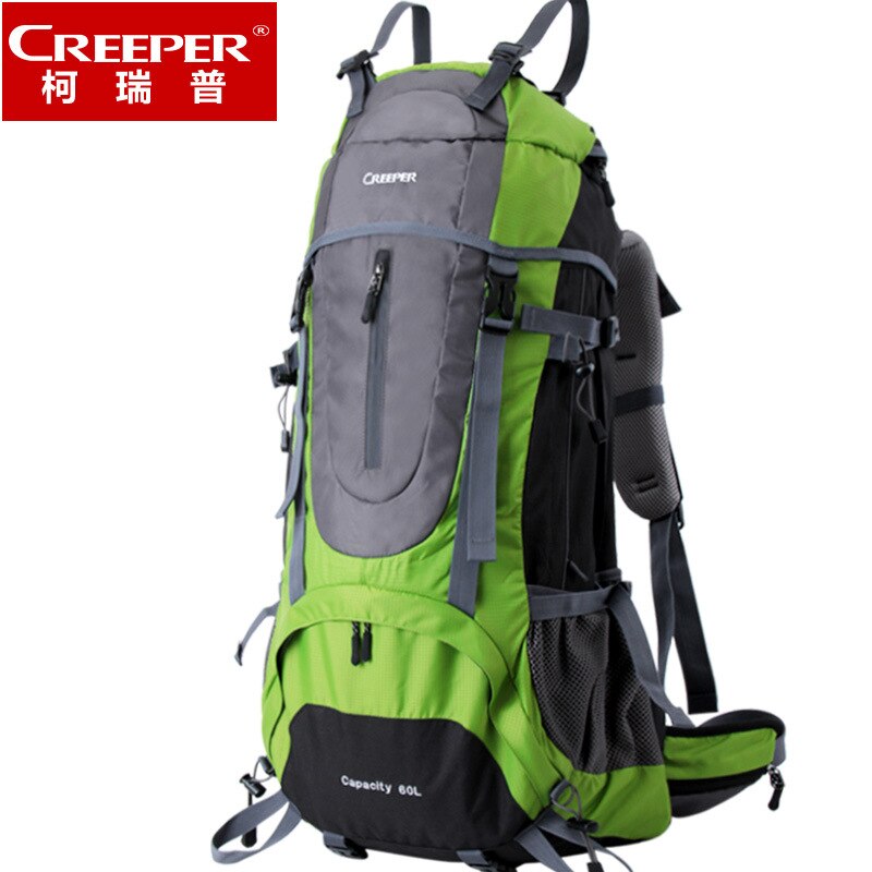 Creeper 60L Waterproof Rucksack Internal Frame Climbing Camping Hiking Backpack Mountaineering Bag: Green