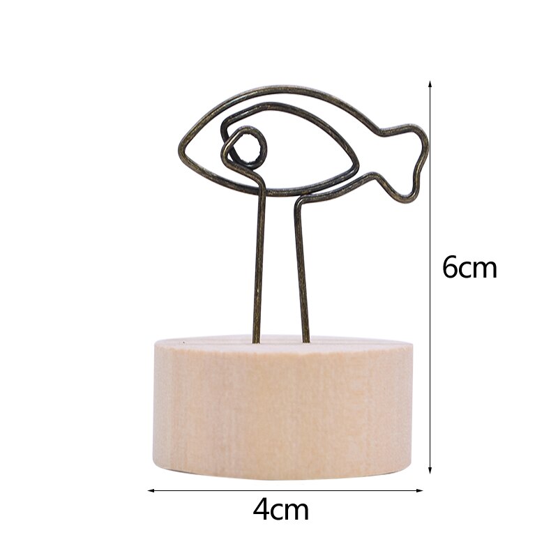 Note porte-carte Photo créative à Clip en bois, cœur en bois, étoile, arbre à fleurs, poisson, voiture, ornement de bureau de mariage: B09