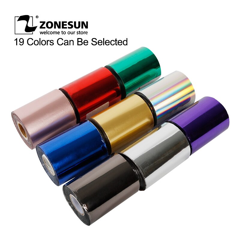 ZONESUN 10cm Rollen Heißer Folie Stanzen Papier Wärme Transfer Eloxiert vergoldet Papier für Leder PU Brieftasche Heißer folie stanzen handwerk