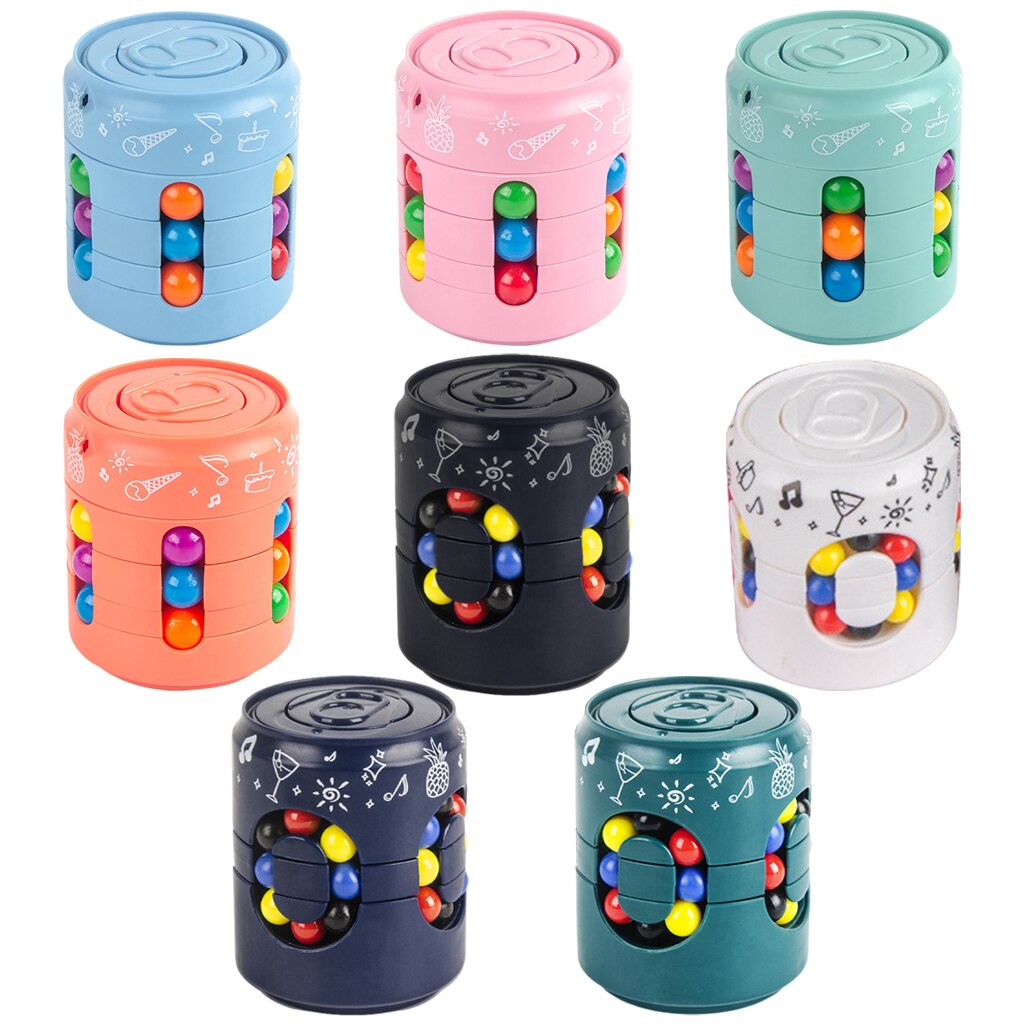 Speed Cube Bean Gyro Spinning Tops Toy Anti-anxiety Stress Relieve Decompression Fidget Educational Toys