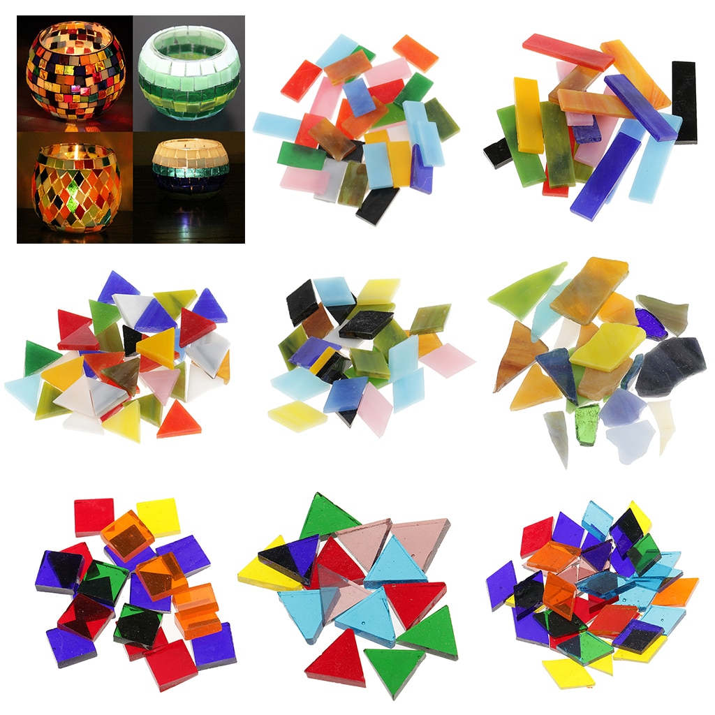Azulejos de mosaico de 320g de formas cuadradas, colores variados para artesanía hecha a mano y decoraciones para el hogar