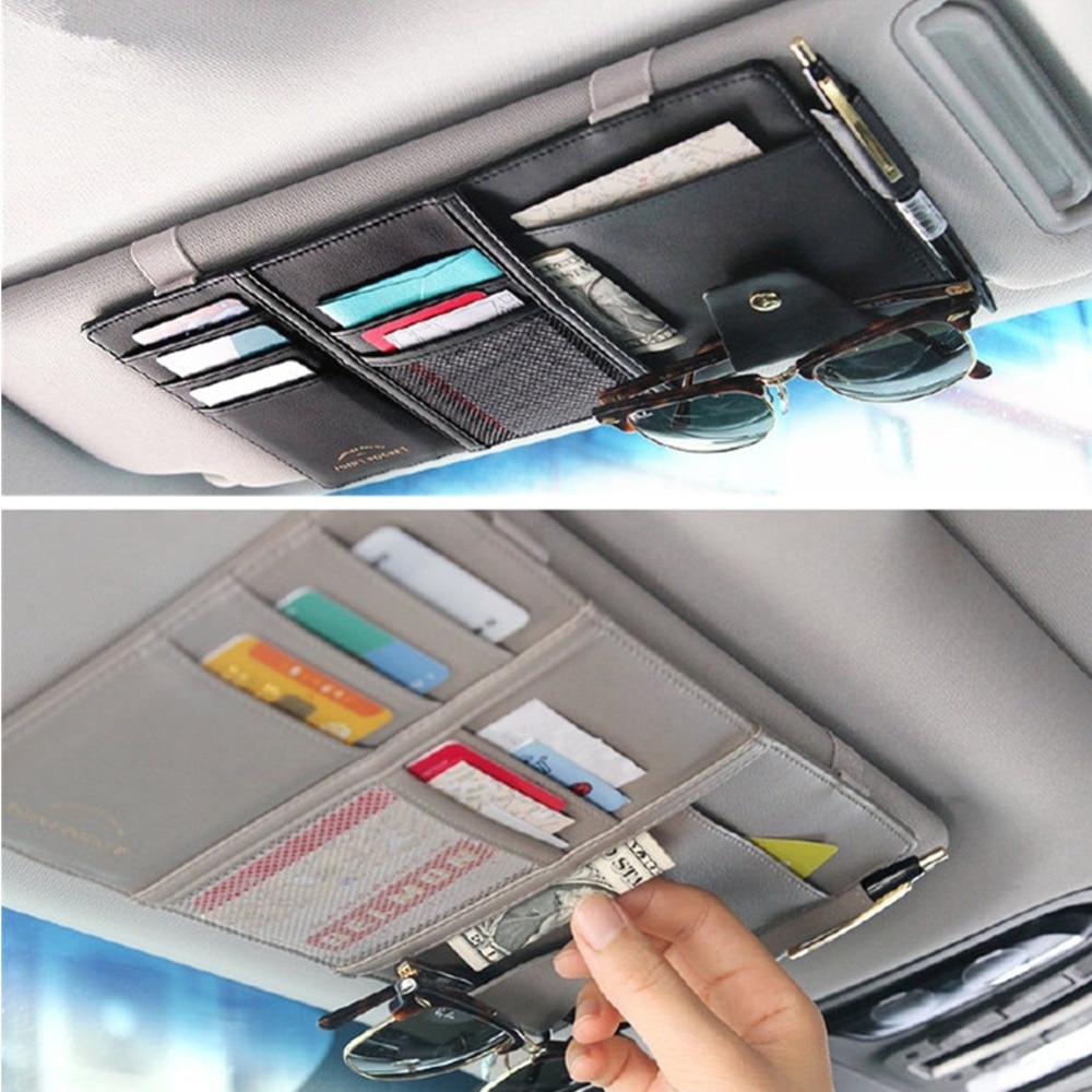 Auto Styling Visor Organizer Auto Zonneklep Storage Pouch Auto Organizer Zonnebril Houder Card Organizer Ticket Pocket Pen Houder