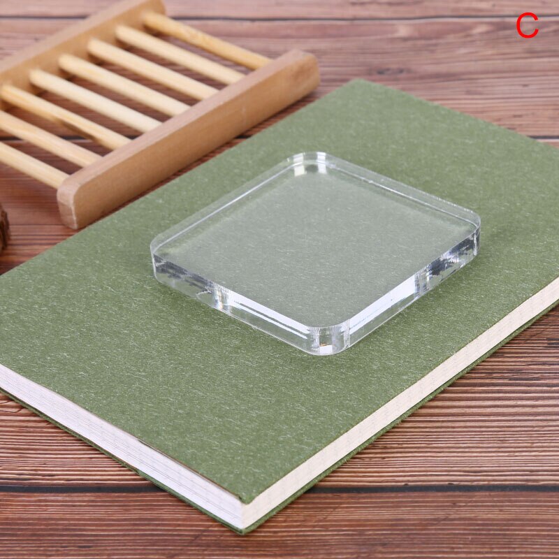 Acrylic Block Pad Clear Photo Album Decor Student Stickers Seal Stamp Block Handmade DIY Crafts Tools For Color Process: C