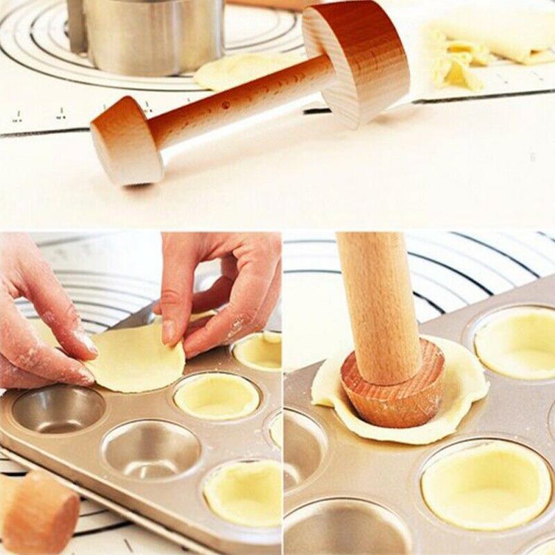 Moule pour tarte aux œufs Double face en bois, moule de cuisson pour pâtisserie
