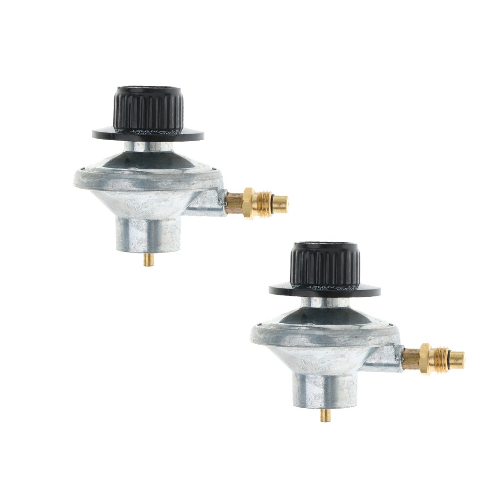 2x 1"-20UNF Propane Gas Tank Regulator Control Valve BBQ Grill Burner Fryer