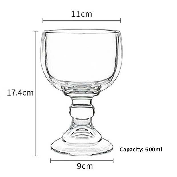 Schooner Beer Glass -600ml Extra Large Goblet Crys... – Grandado