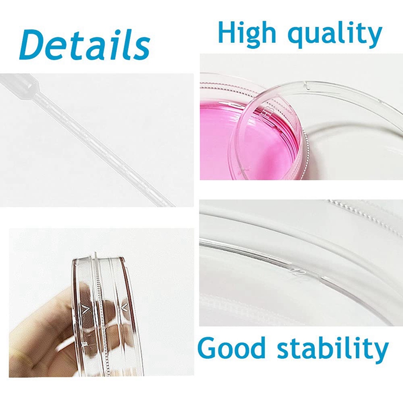 10pcs 70mm Plastic Petri Dishes Sterile Bacterial Culture Dish With Lid | UK - View #3