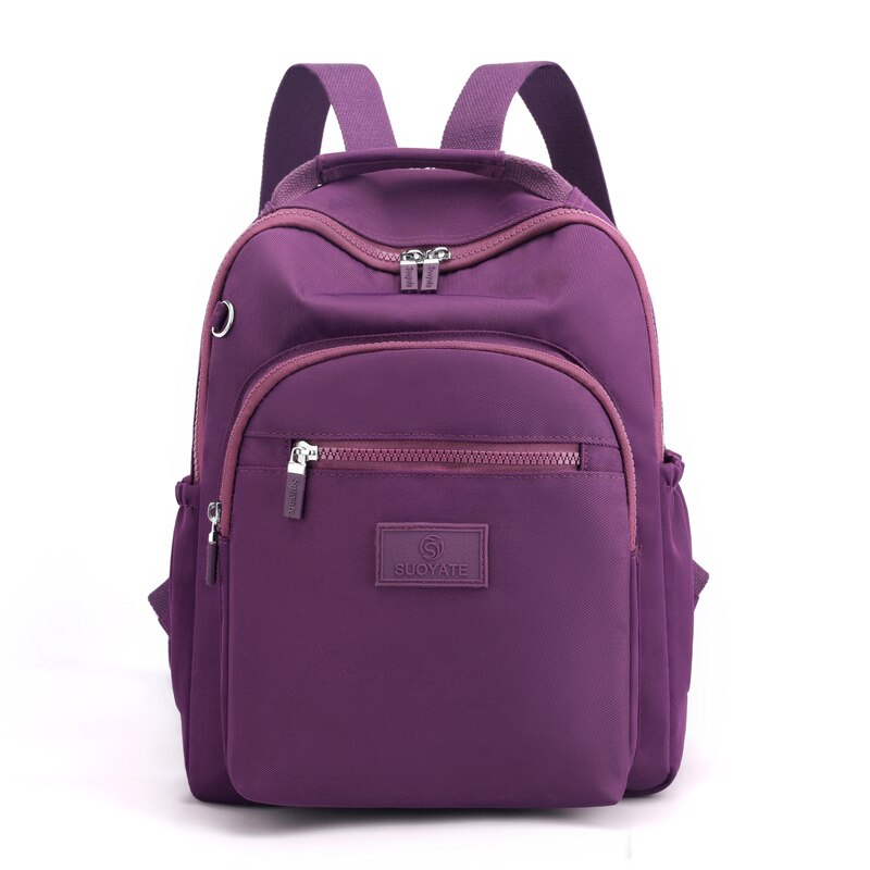 Mochila moderna de nailon para mujer, bolso de hombro para chica, mochila escolar