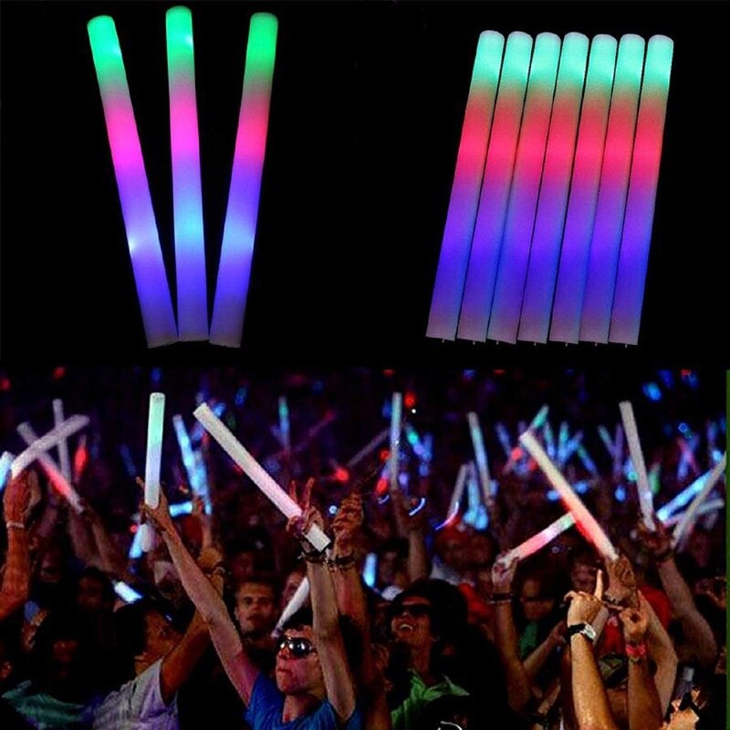 Palo de espuma LED de 30 piezas para , palos de luz para cumpleaños, boda, Festival, eventos deportivos, conciertos, accesorios para fiestas de Halloween y Navidad