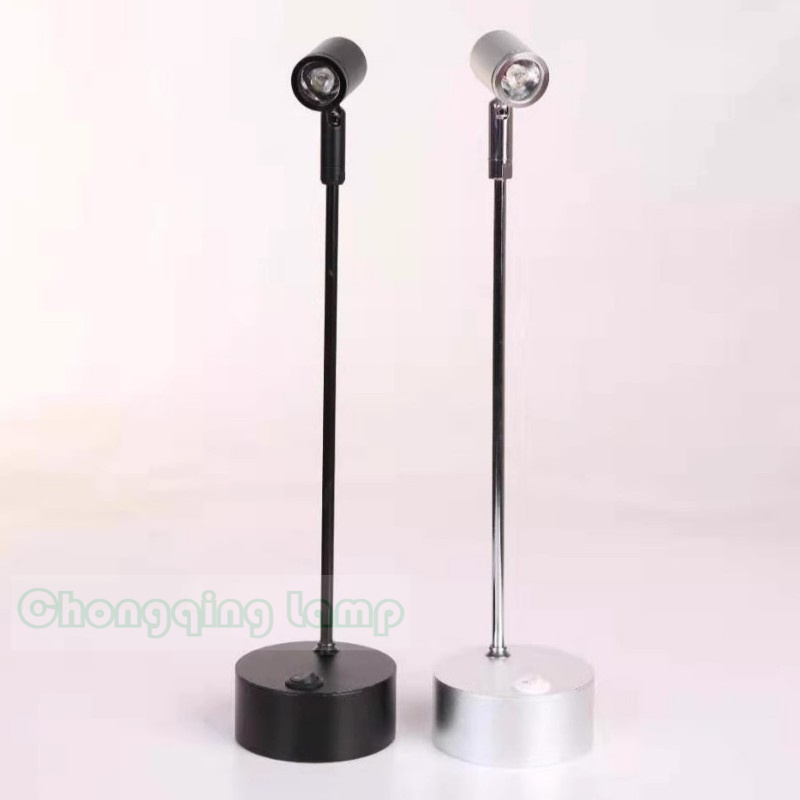 Led Droge Batterij Spotlight Noodsieraden Teller Licht Tentoonstellingskast 1W 3W Bruiloft Rechte Paal Licht Lamp