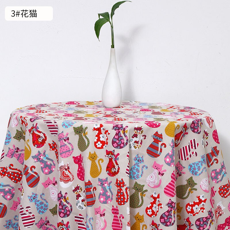 Polyester Katoen Dieren Cartoon Print Canvas Stof Voor Huisdecoratie Foto Achtergrond Doek W300022: 3 / 50X70cm small piece