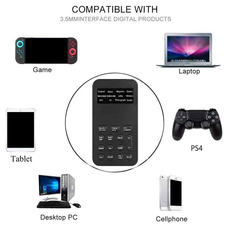 Voice Changer,Voice Changer Handheld Microphone Voice Changer Sound Effect Machine KTV, DJ, Phonograph, Recording Studio